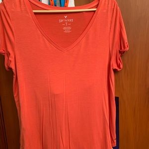 Coral tshirt- American Eagle